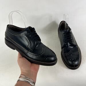 Marni Brogue Wingtip Loafer Oxford Shoes Women's 8 Black Leather Low Top